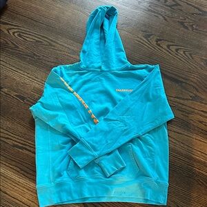 Talentless hoodie sweatshirt turquoise with orange lettering